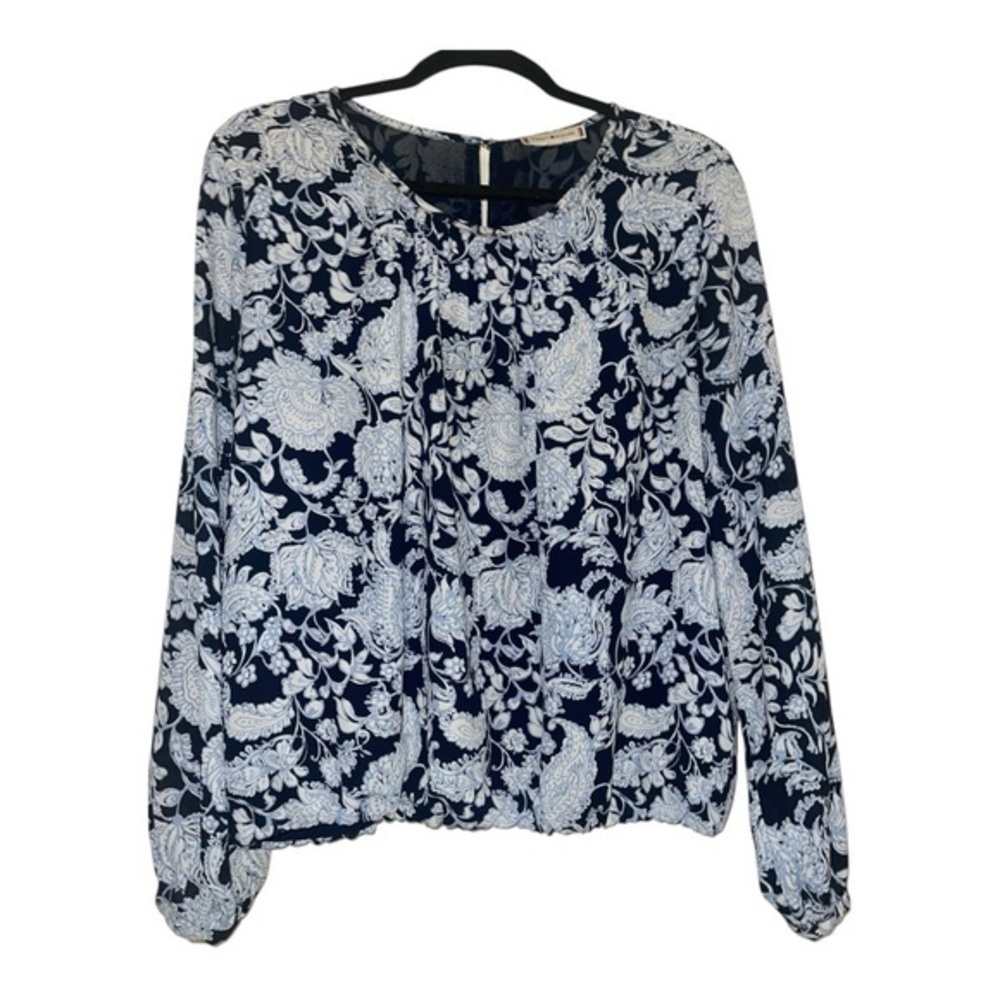 Tommy Hilfiger Navy and White Floral Blouse
